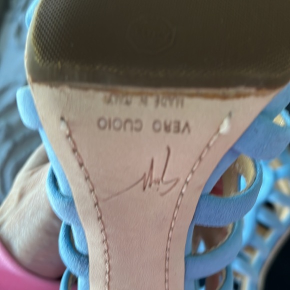 🔥SALE!!GORGEOUS!Giuseppe Zanotti Circle Cut out Cage blue booties with dust bag - Picture 4 of 11